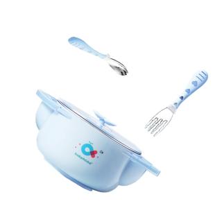 【babyhood】不鏽鋼保溫兒童餐具3件組(天藍色)