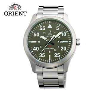 【ORIENT 東方錶】SP 系列 飛行運動石英錶 鋼帶款 綠色 - 42mm(FUNG2001F)