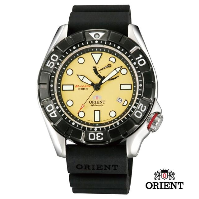 【ORIENT 東方錶】M-FORCE FOR AIR DIVING系列潛水機械錶 橡膠錶帶款  黃色 - 46mm(SEL03005Y)