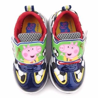 【童鞋城堡】粉紅豬小妹 喬治豬 中童 足球輕量運動鞋(PG6416-藍)