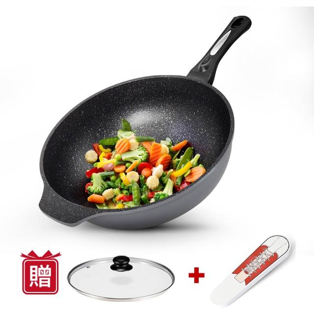【CUOCO】鈦晶岩不沾鍋大寶鍋組34cm(韓國製造進口)