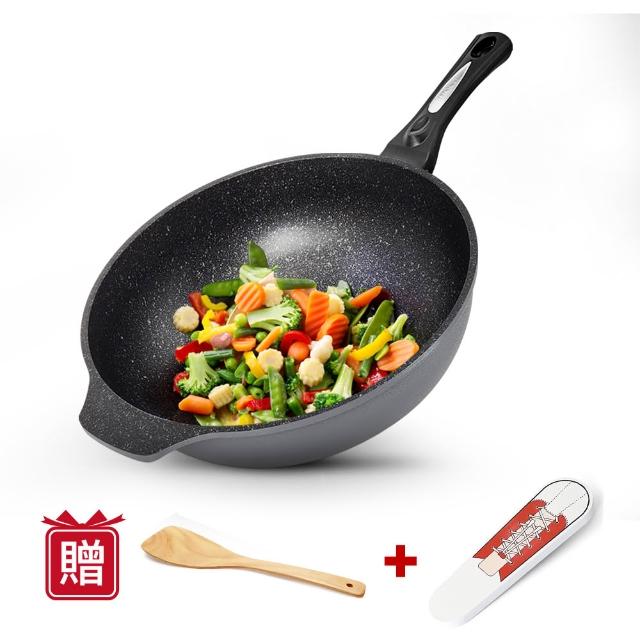 【CUOCO】鈦晶岩不沾鍋大寶鍋組34cm(韓國製造進口)