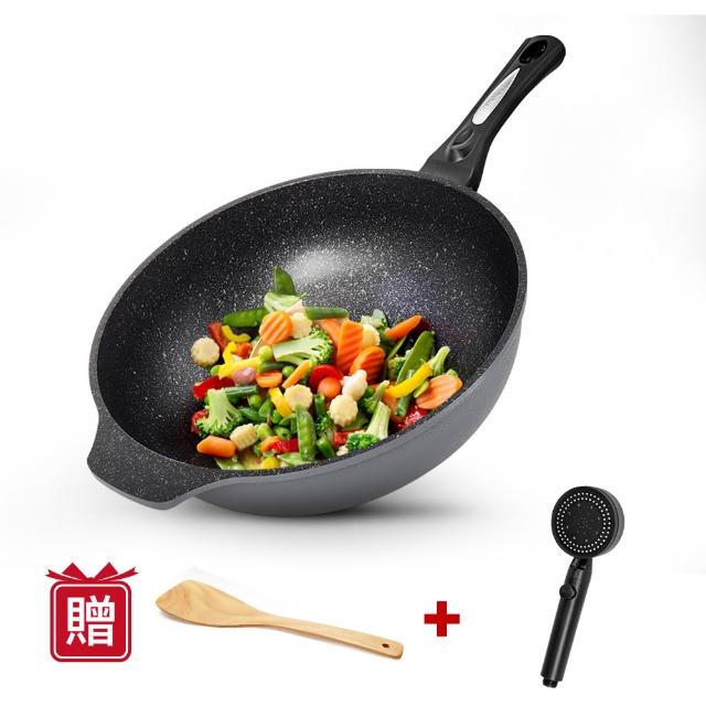 【CUOCO】鈦晶岩不沾鍋大寶鍋組34cm(韓國製造進口)
