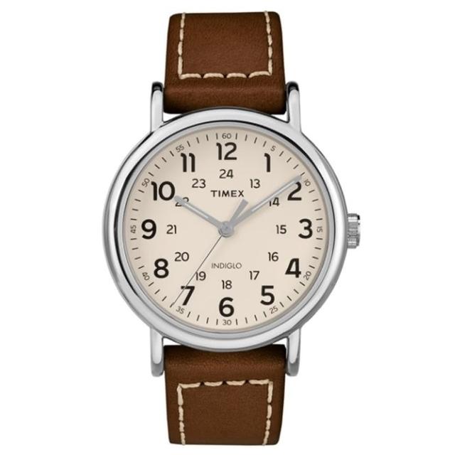 【TIMEX】天美時 Weekender 週末系列 復刻手錶(白/咖啡 TXTW2R42400)