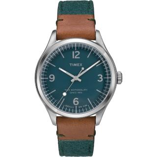 【TIMEX】天美時 Waterbury系列城市風尚手錶(綠面/咖啡 TXT2P95700)