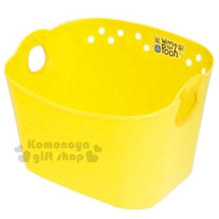 〔小禮堂〕迪士尼 小熊維尼 日製置物籃《10L.黃.造型提把.方形》輕鬆美化空間