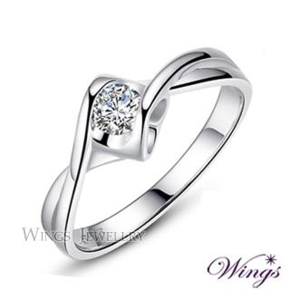 【WINGS】知心 頂級八心八箭擬真鑽戒 925純銀精鍍白K金美鑽戒指 聖誕(女戒 鑽戒 擬真鑽)
