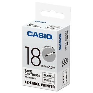 【CASIO 卡西歐】標籤機專用特殊色帶-18mm熱縮套管專用白底黑字(XR-18HSWE1)