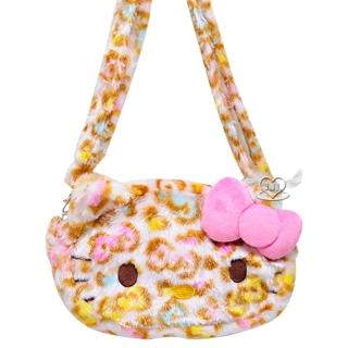 【TDL】HELLO KITTY豹紋絨毛斜背包包 126721