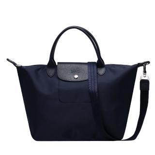 【LONGCHAMP】Le Pliage Neo系列尼龍短把側背/手提水餃包(中-海軍藍1515578-006)