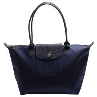 【LONGCHAMP】Le Pliage Neo系列尼龍長把手提水餃包(小-海軍藍2605578-006)