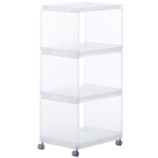 【MUJI 無印良品】PP組合箱/3段/附輪子 整體：約寬29×深41.5×高83cm　內寸：約寬26×深37×高22cm