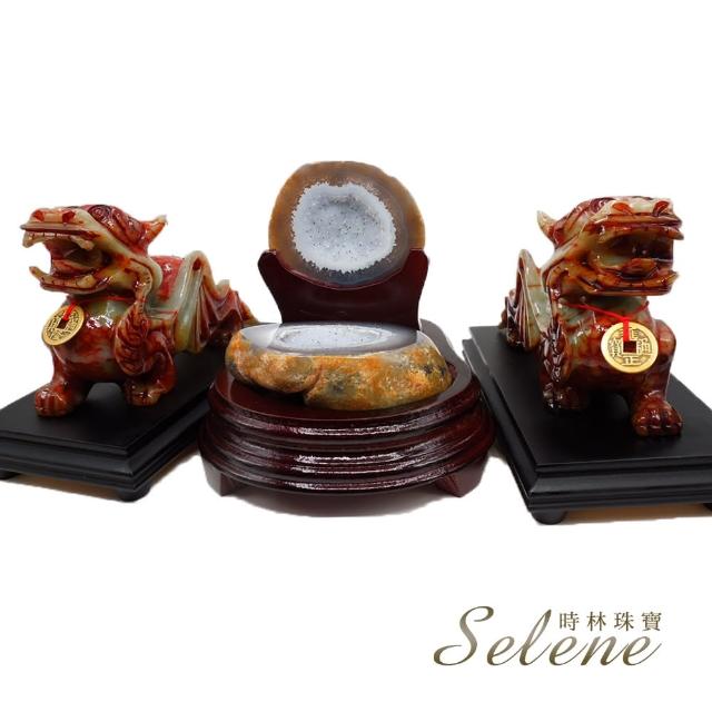 【Selene】天地財氣納福岫玉皮休組(送大鴻老師招財符+開光木座)