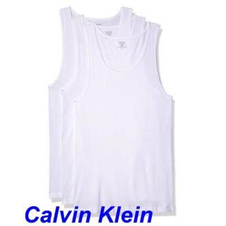 【Calvin Klein】2018男時尚圓領白色背心3件組-網(預購)