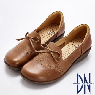 【DN】時尚悠活 舒適真皮牛津休閒鞋(深棕)