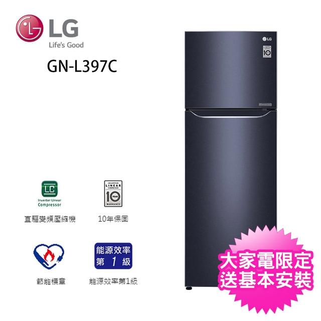 【開館狂歡慶★LG 樂金】★限時促銷★315公升◆直驅變頻上下門冰箱◆ 沉穩藍(GN-L397C)