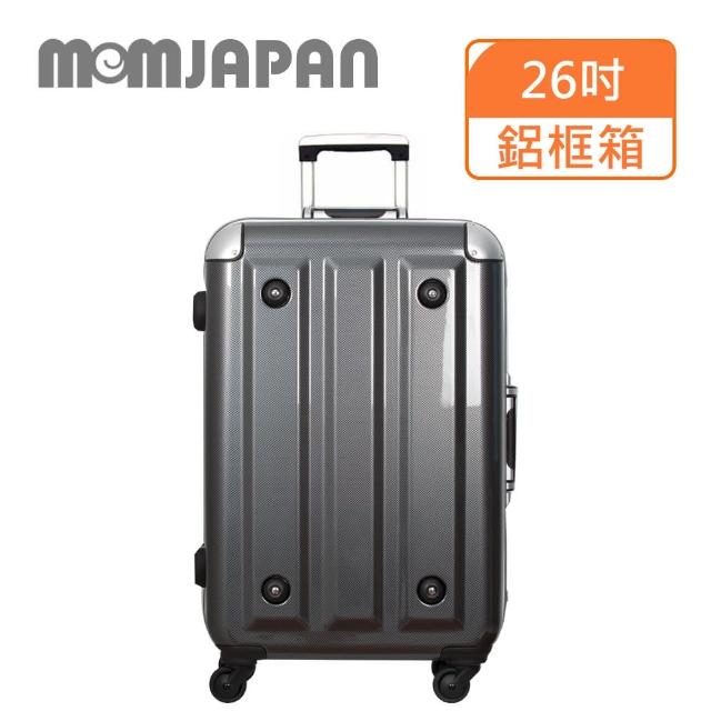 【MOM JAPAN】26吋 日系時尚亮面PC鋁框行李箱 鏡面黑3008D