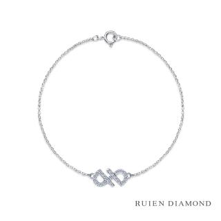 【RUIEN DIAMOND 瑞恩鑽石】輕珠寶系列 15分鑽石手鍊(14K白金 初心)