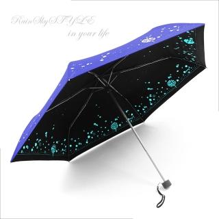 【RainSky】四季花卉雙絲印_輕量晴雨傘-防UV傘防曬傘降溫傘手開傘折傘(多色可選)