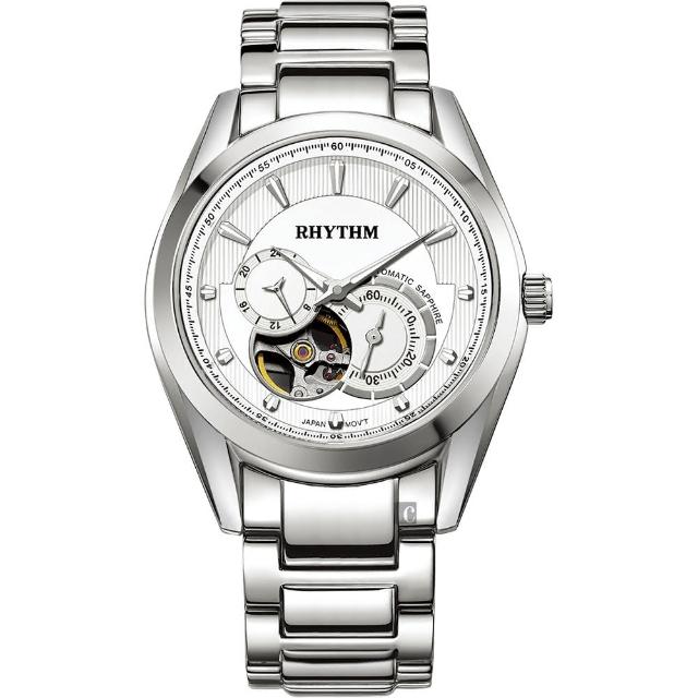 【rhythm 丽声】绅士镂空机械表-银(a1402s01)