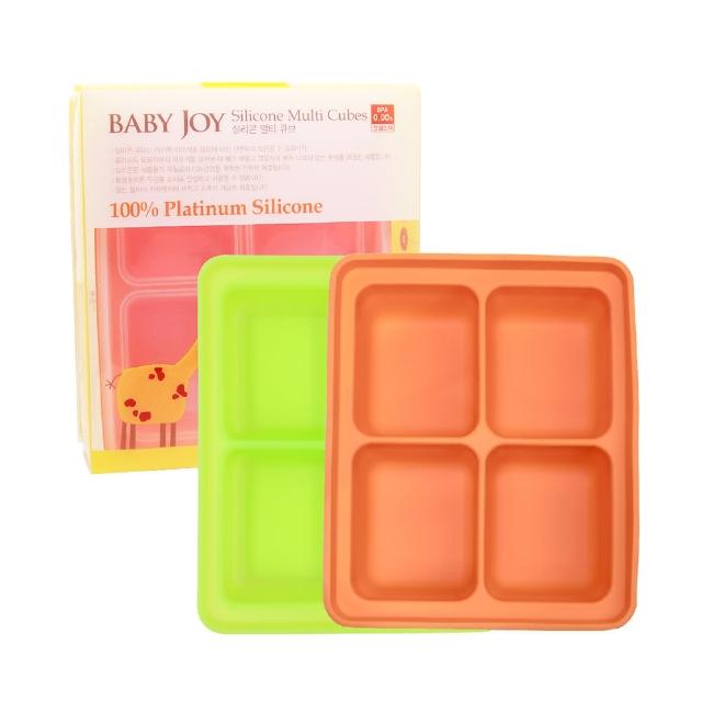 【韓國BABY JOY】鉑金矽膠副食品製冰盒 4格(副食品分裝盒 保存盒)