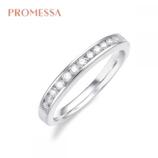 【點睛品】Promessa 18K金簡約排鑽 30分鑽石戒指／線戒