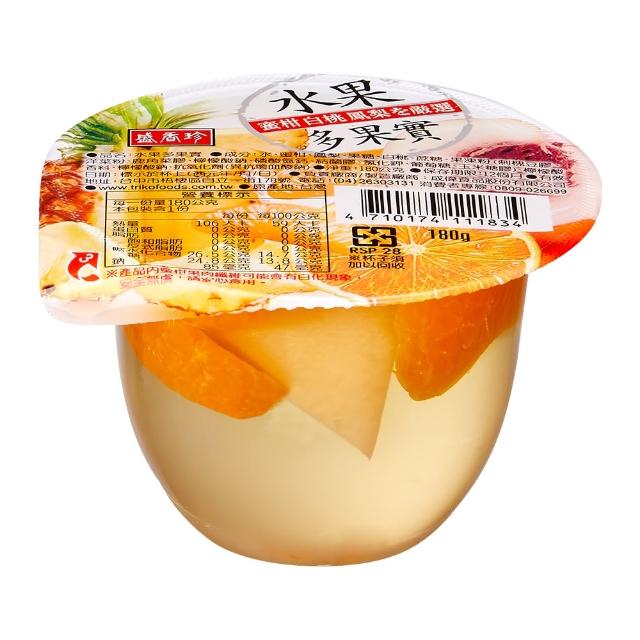 【盛香珍】多果實果凍180gX6杯入(綜合水果/葡萄/蜜柑/白桃-口味任選) 杯裝果凍