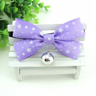 【Nikki飾品&玩具】甜美蝴蝶結項圈-中小型-淺紫色星星