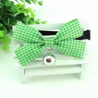 【Nikki飾品&玩具】甜美蝴蝶結項圈-中小型-綠白格子