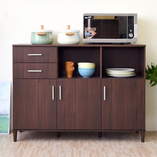 【HOPMA】完美美背三門多格廚房櫃 台灣製造 櫥櫃 電器櫃 收納櫃 微波爐櫃 儲藏櫃