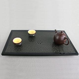 【生活禪】玄武岩石雕茶盤-出雙入對/線邊 B21-016-1(40x22x2.8cm)