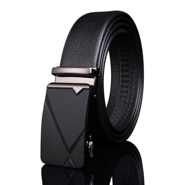 【米蘭精品】極速出貨  100%真皮皮帶男牛皮腰帶商務金屬皮帶休閒男襯衫牛仔西裝褲(自動扣耐磨多款73qg19)
