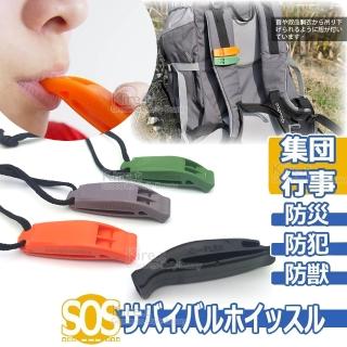 【kiret】戶外 求生 雙頻高音頻救援口哨 求救哨-2入 贈隨身卡片刀1入(多音頻哨 求生哨 求救)