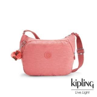【KIPLING】微甜薔薇粉雙層側背包-CAI