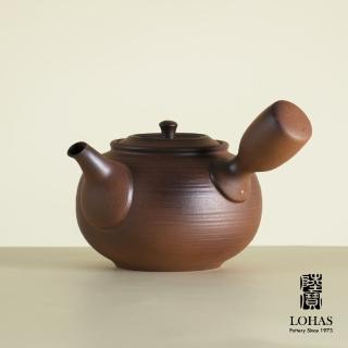 【LohasPottery 陸寶】側把燒水砂銚 0.5L(燒水品茗 養生茶飲 遠紅外線陶壺)