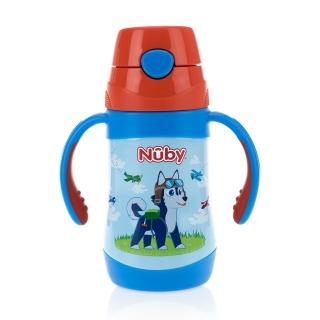 【Nuby】不鏽鋼真空學習杯細吸管-領航犬_280ml