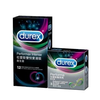 【Durex杜蕾斯】雙悅愛潮12入+飆風碼3入保險套