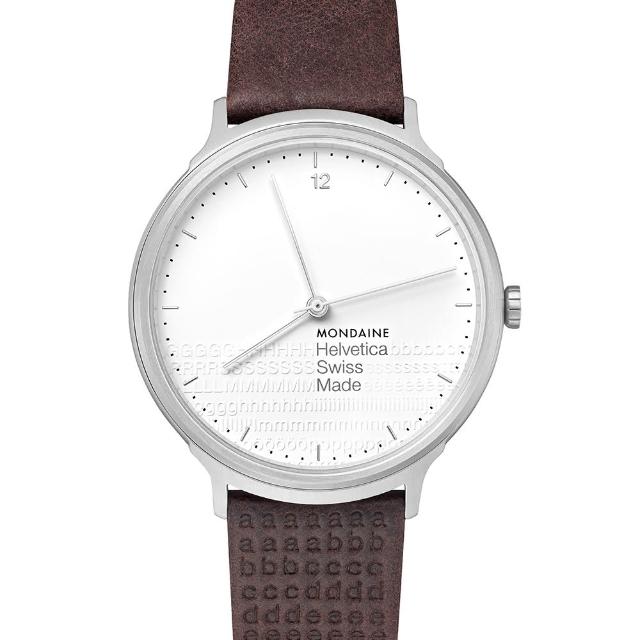 【MONDAINE 瑞士國鐵】浮雕字體紀念版-38mm(咖啡色)