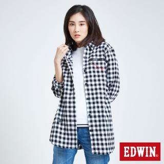 【EDWIN】英式格紋襯衫-女款(白色)