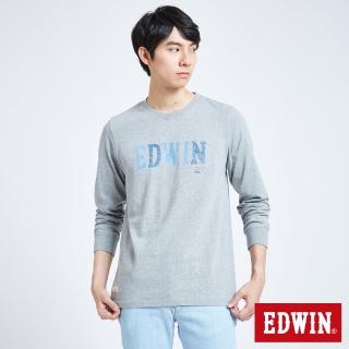 【EDWIN】牛仔印花LOGO T-男款(麻灰色)