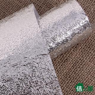 【佶之屋】DIY廚房專用加寬防油鋁箔自黏壁貼(60x300cm-水波紋)