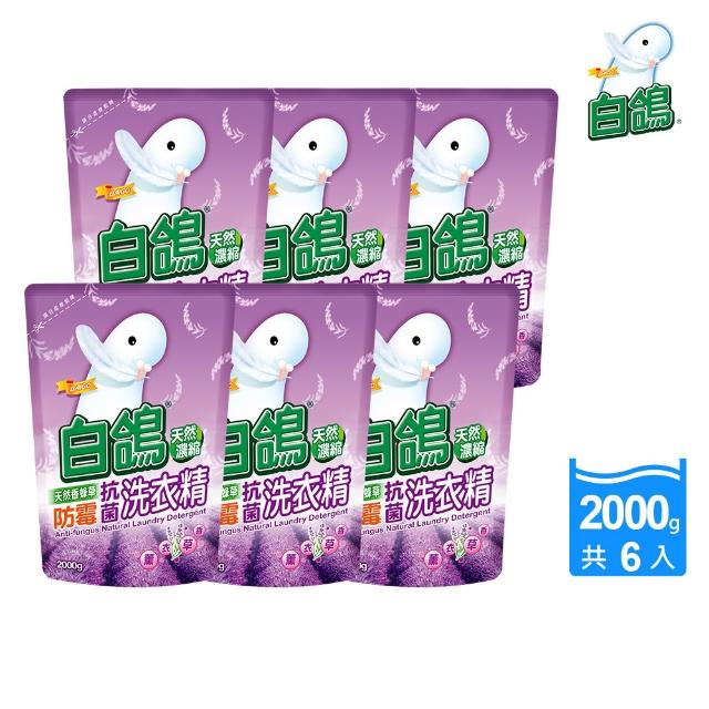 【白鴿】天然抗菌/抗病毒洗衣精補充包x6包x2箱 (新升級配方上市 多款可任選)