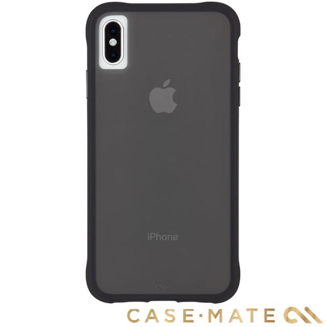 【美國 CASE-MATE】iPhone XS Max Tough Matte(強悍防摔手機殼 - 透黑 贈原廠玻璃保貼)