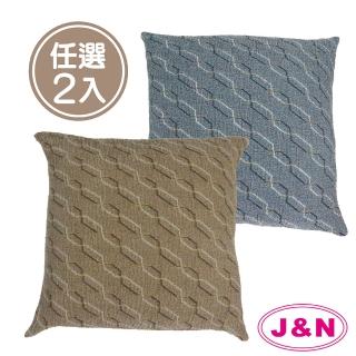 【J&N】簡約線條抱枕-45x45cm(2 入)