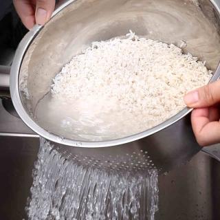 【PUSH!】廚房用品加厚304不銹鋼瀝水籃水果籃淘米盆圓形洗米籃(D141)