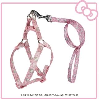 【HELLO KITTY】寵物胸背+牽繩 L號(點點款 紅/粉)
