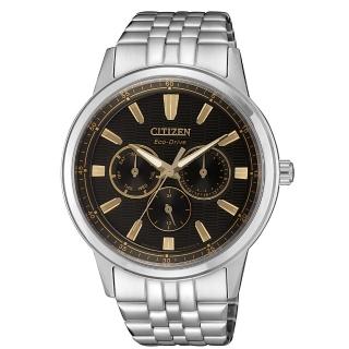 【CITIZEN 星辰】GENTS超越時代三眼計時光動能腕錶(BU2071-87E)