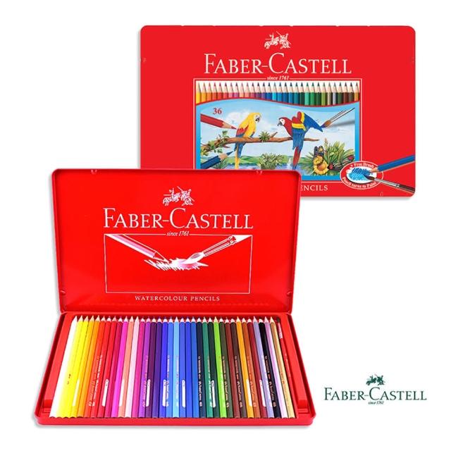 Faber Castell 水性色鉛筆紅色精緻鐵盒裝36色組 Momo購物網