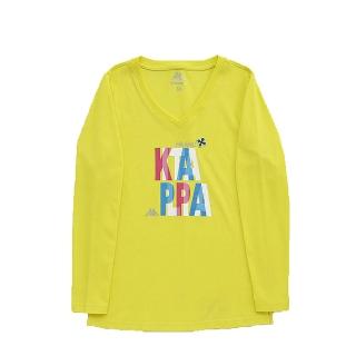 【KAPPA】義大利女吸濕排汗速乾彩色長袖衫(清黃 米蘭)
