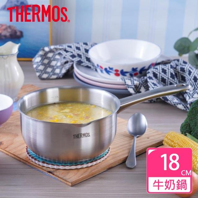 【THERMOS 膳魔師】不鏽鋼直柄牛奶鍋18cm(MLK-S18)